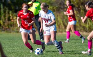 Sarah Tressler (middle) headlines a strong returning cast at Central Catholic. (Patrick Donnelly/NESJ)